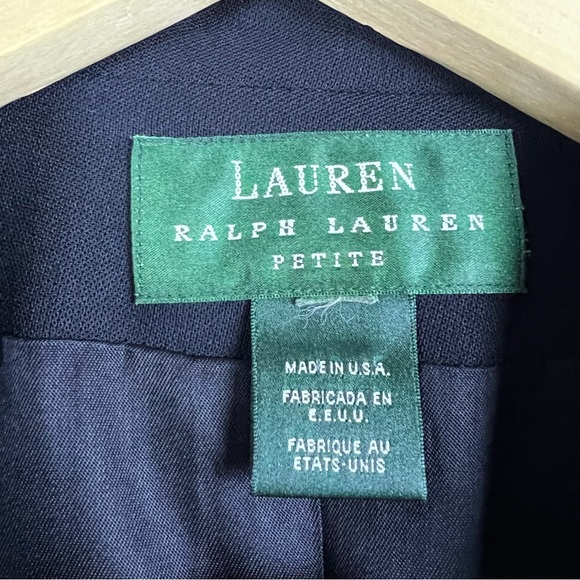 Vintage Lauren Ralph Lauren Crest Petite Wool Blazer Jacket Large - Picture 6 of 7